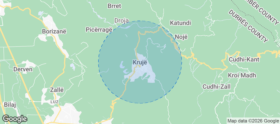 Krujë Airbnb map